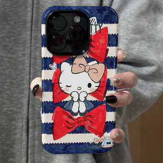 Ốp điện thoại 2 trong 1 Big Bow Kitty Apple 17 / 16 iPhone 15 Pro Max Phim mới 14 / 13 Sáng tạo 12 / 11 Pro Max 7 / 8 Plus Vỏ điện thoại bóng hai lớp