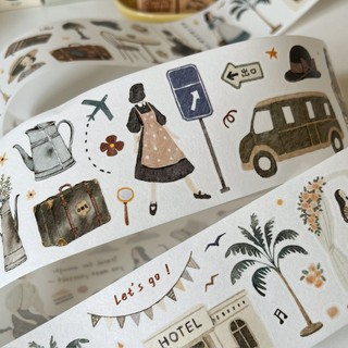Tape Yier bế viền Travel Diary vibe cổ điển