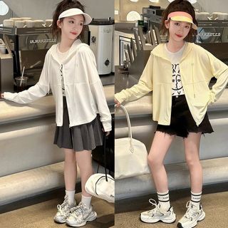 Áo chống nắng cho bé gái - áo khoác mỏng mát lạnh có mũ form rộng phong cách Hàn Quốc