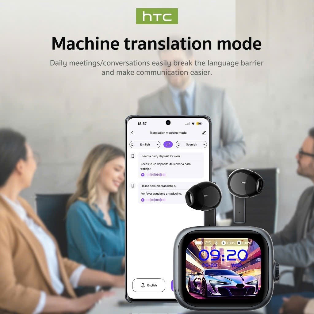 [HỎA TỐC HCM] Tai Nghe True Wireless Phiên dịch 134 ngôn ngữ HTC NE40 | Có màn hình LED Tiếng Việt | Nút vặn | BigBuy360 - bigbuy360.vn