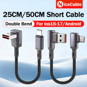 Thiết kế uốn cong đôi Cáp bện Nylon USB / Type C sang Type C Cáp sạc siêu nhanh 100W Dây sạc điện thoại di động cho ios15-17 / Android