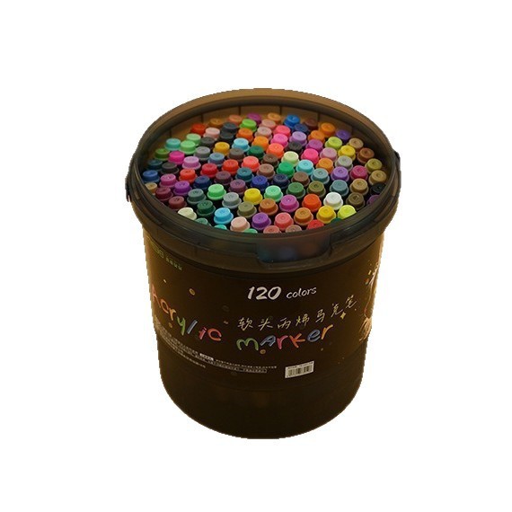Đen Thùng Mềm Đầu Acrylic Bút Đánh Dấu Nghệ Thuật Học Sinh Trẻ Em Graffiti Bút Màu Nước Xếp Chồng Màu Không Dây Giấy 2026.3.27