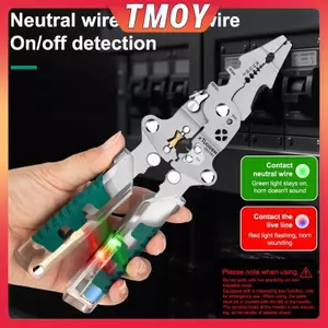 TMOY Foldalbe Dây Tước Kìm Kiểm Tra Điện Áp Cắt Cáp Kìm Uốn Dây Đa Năng Vũ Nữ Thoát Y Kìm Điện TMOY