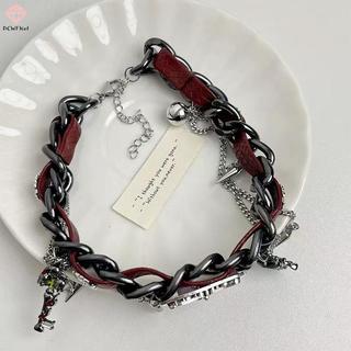 [PCW-T] Vintage Y2K Nelace Dành Cho Nữ Thời Trang Nhung Bướm sel Cổ Pha Lê Ne Chain Gothic Dây Xích
