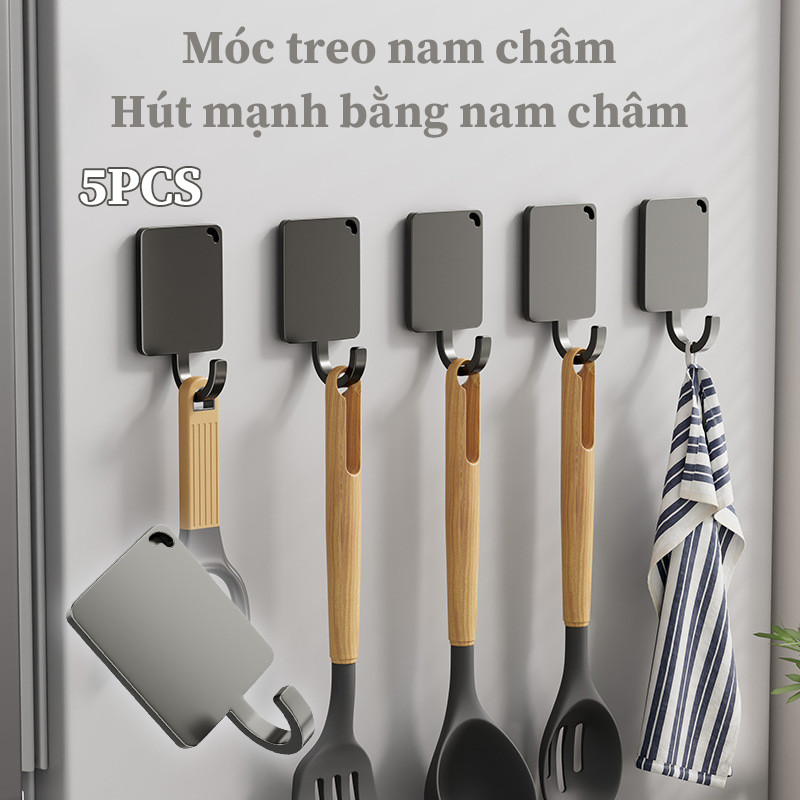 Móc Treo Từ Tính Lực Hút Cực Mạnh - Móc Dán Tường, Móc Treo Nhà Bếp, Gắn Tủ Lạnh, Chịu Lực Tốt