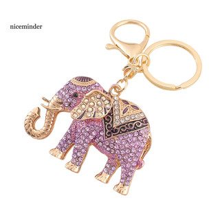 ZNCE _ Bag Móc khóa hình con voi đính đá đầy màu sắc Mặt dây chuyền quyến rũ may mắn cho túi Ba lô Ví Phụ kiện ô tô – Quà tặng may mắn lấp lánh cho người mua Đông Nam Á