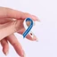 PPY Sang Trọng Xanh Trắng Ruy Băng Nhận Thức Thổ Cẩm Pin Hỗ Trợ Sức Khỏe Thổ Cẩm Hợp Kim Đa Năng Để Tặng