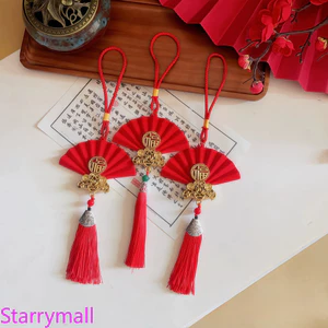 Trang trí treo nhà cửa trong nhà mới Mặt dây chuyền quạt đổ xô màu đỏ cho lễ kỷ niệm lễ hội mùa xuân CNY