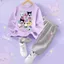 Bộ áo Hoodie và quần Kuromi dành cho trẻ em Trang phục hai mảnh dài tay thường ngày