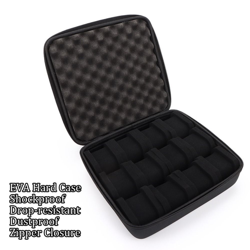 Hộp đồng hồ HOBBYIN, Đồng hồ EVA 6 / 8 / 10 / 12 / 15 khe, Giá đỡ màn hình đồng hồ chống rơi có khóa kéo bền bỉ cho du lịch