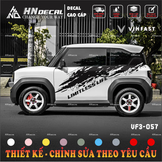 Tem dán xe VF3 - Decal dán xe VF3 MẪU TEM THỂ THAO CÁ TÍNH  1 bộ dán 2 bên ( mẫu VF3 - 57 )