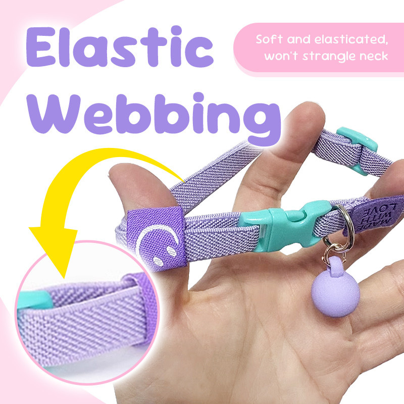 HamshMoc Cat DIY Co Giãn Cổ Phụ Kiện Có Thể Điều Chỉnh Mềm Mại Thoải Mái Kích Thước Cổ 20-30cm Cho Trong Nhà / Ngoài Trời