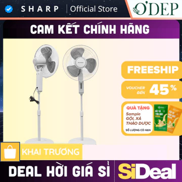Quạt đứng 55W 3 cánh quạt Sharp, sải cảnh rộng, lưu lượng gió làm mát cho diện tích rộng PJ-S40MV-LG - SIDEAL SIA