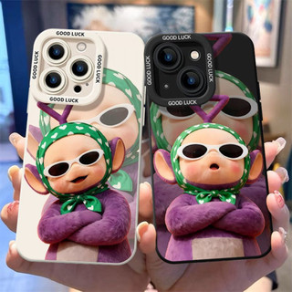Ốp điện thoại kính râm hoạt hình Teletubbies cho iPhone 17 / 16 / 15 / 14 / 13 / MINI / 12 / 11 / Pro MAX / X / XS / XR / 7 / 8 / 6 Vỏ bảo vệ toàn diện bằng silicon lỏng chống sốc và chống rơi