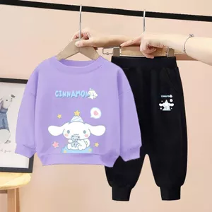 Cinnamoroll Bé Gái Bộ Áo Khoác Hợp Thời Trang Xuân Thu, Trang Phục Thể Thao Dễ Thương Hai Mảnh