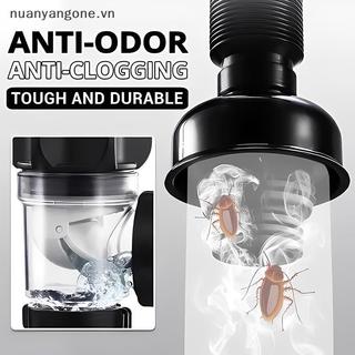 Nuanyangone.vn Flip Top Bộ Thoát Nước Chống Nhà Bếp Thoát Nước Có Thể Thu Vào Bộ Lọc Khử Mùi Linh Hoạt Ống Hút Bụi Phòng Tắm Chống Tắc Mới