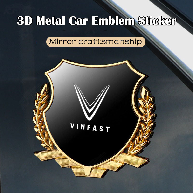 Vinfast Decal kim loại cửa sổ bên tai lúa mì, trang trí ô tô cho VF 8/VF 9/VF E34/Lux A/Fadil/President SA/VF E34