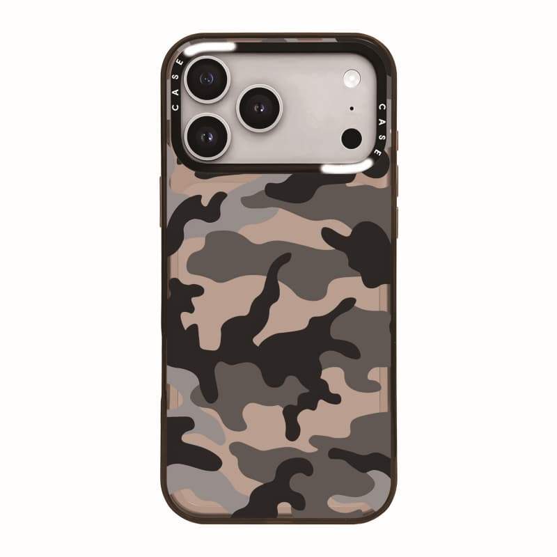 CASECASE X Ngụy Trang Đồng Nhất Ốp Lưng Đen & Nâu Trong Suốt Cứng Hút Từ Tính Tác Động Cho Apple IPhone 12 13 14 15 16 17 Pro Max Air Plus