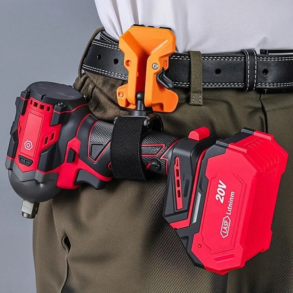 Dụng cụ LACYES Móc treo thắt lưng, Kẹp đai giữ mũi khoan chống trượt tự khóa, Khóa đôi đa năng Độ cứng cao Phát hành nhanh Dụng cụ kẹp đai khoan