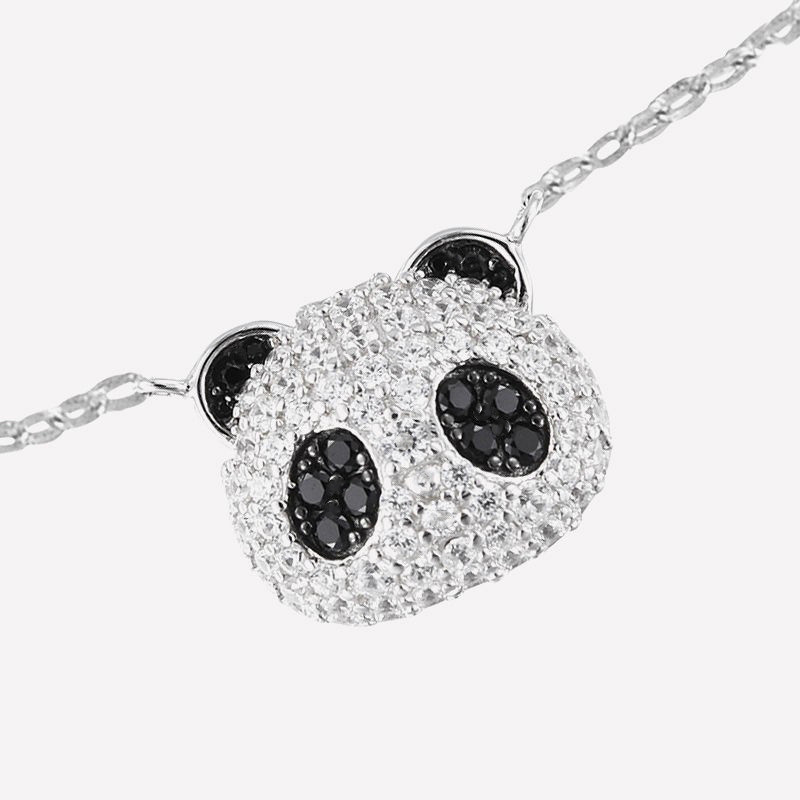 Quốc Gia Hợp Thời Trang Gấu Trúc Tinh Tế Full Zircon Mặt Dây Chuyền Bông Tai Nhỏ Dễ Thương Phù Hợp Với Xương Đòn Dây Xích ins Xương Đòn Hợp Thời Trang