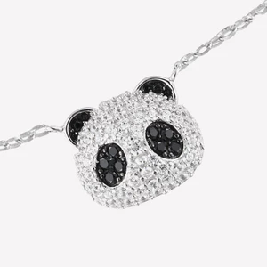 Quốc Gia Hợp Thời Trang Gấu Trúc Tinh Tế Full Zircon Mặt Dây Chuyền Bông Tai Nhỏ Dễ Thương Phù Hợp Với Xương Đòn Dây Xích ins Xương Đòn Hợp Thời Trang