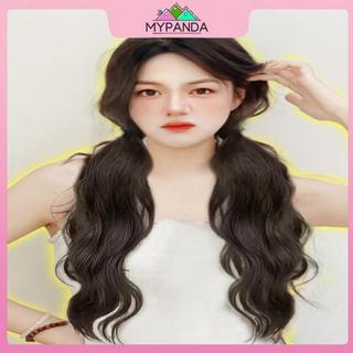 MYPANDA Làn sóng tự nhiên tóc giả đuôi bện nữ - Tóc dài thoáng mát có dây cố định thấp cổ