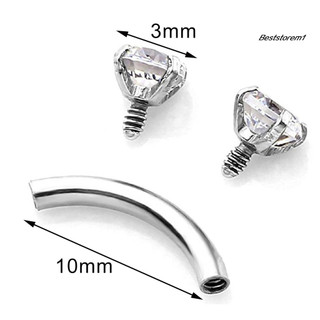 Cửa hàng tốt nhất | Nhẫn lông mày cubic zirconia thân thép chống mài mòn khuyên barbell cho nữ