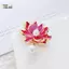 PlumHOUSE Mặt dây chuyền thổ cẩm giả ngọc trai hình sen, phong cách Trung Hoa, phù hợp tiệc tùng