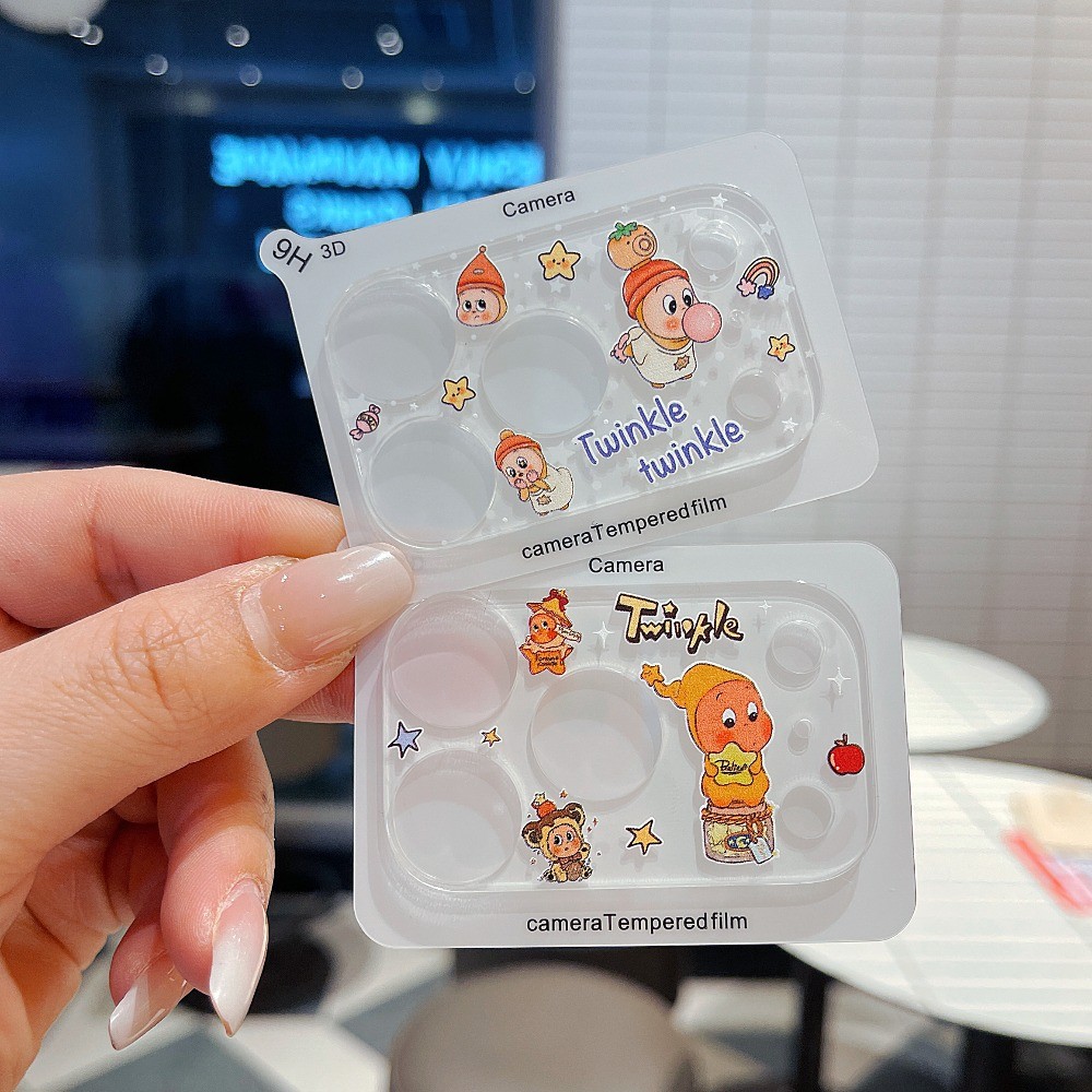 Hoạt Hình Thỏ Fox Star People Ống Kính Máy Ảnh Bảo Vệ Cho iPhone 17 Pro Max 16 Pro Max 15 Pro Max 14 Pro Max Camera Kính Cường Lực Trong Suốt