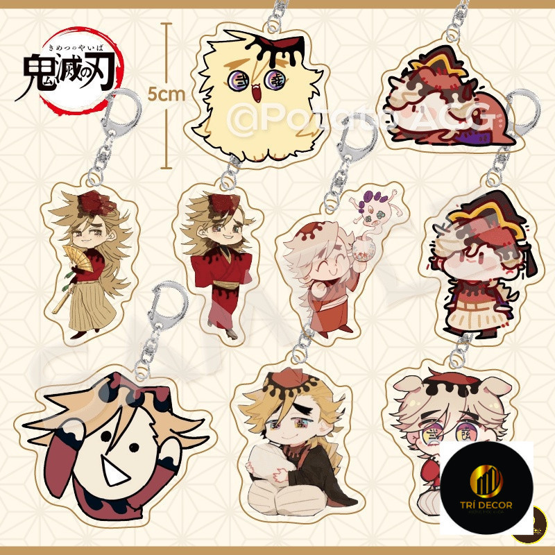 Móc khoá Anime Manga Thanh Gươm Diệt Quỷ Twelve Kizuki Douma Anime Kawaii Demon Slayer Acrylic Kimetsu No Yaiba-ĐH