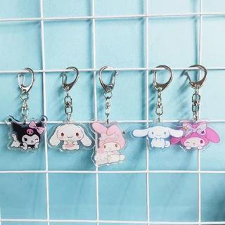 Set Cute Keychain Anime Kawaii Girls Keychain Kuromi Cinnamoroll My Melody Bag Accessorie Backpack Couple Pendant Gifts