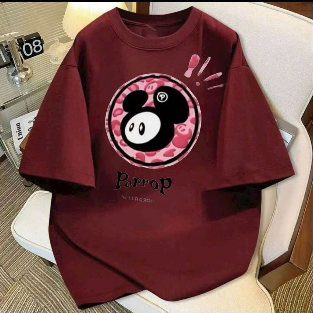 áo thun chữ POPOP  phong cách unisex form rộng cotton mẫu siêu hottrend