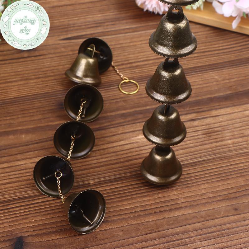 PUSKY Classic Rustic Iron Handmade Kim Loại Chuông Gió - Có Dây Xích Trang Trí, Thích Hợp Cho Sân, Vườn Và Tường VN