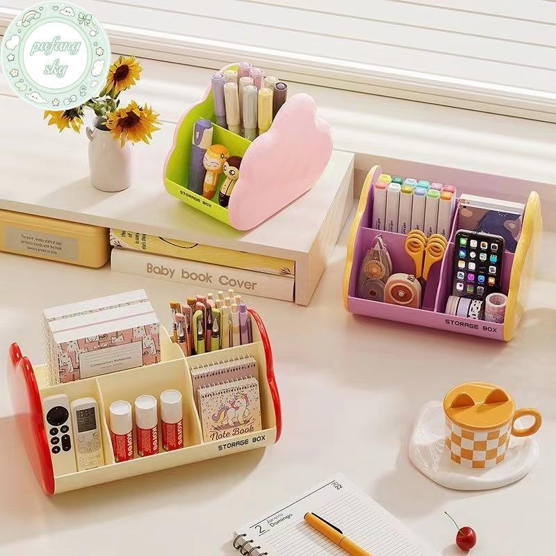 PUSKY Di Động Nhựa Để Bàn Hộp Bảo Quản Bàn Học Sinh Văn Phòng Phẩm Phân Loại Lưu Trữ Ra Trang Điểm Hộp Bảo Quản VN