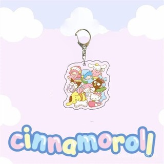 Kuromi Cinnamoroll Biểu cảm Anime Hình Acrylic Dễ thương Túi Charm Móc khóa