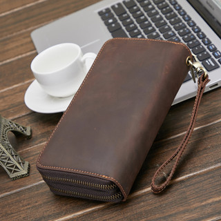 Hàng sẵn có Vận chuyển nhanh Ví da nam thật Ví da ngựa điên Ví dài Retro Ví đựng tiền xu Da bò Ví ly hợp Cảm giác cao cấp 02 Cảm giác cao cấp 02 Cảm giác cao cấp 02