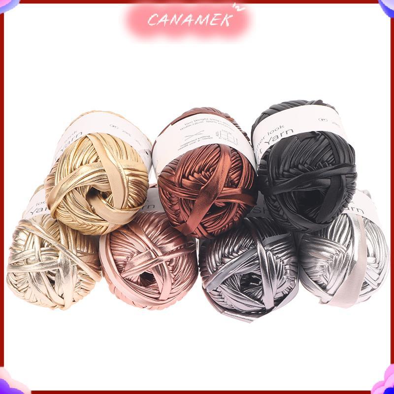 CANAMEK 40M / Cuộn Giả Da Sáng Bóng Móc Sợi Vải Đan Sợi DIY Tay Đan Sợi Cho Túi nket Đệm CSF