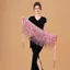 Váy khiêu vũ bụng Roly sequin decorate, trang phục biểu diễn với tua rua và khăn quàng cổ gợi cảm