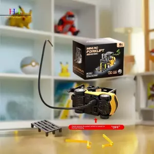 HL 1 Bộ 2.4GHz Mini Điều Khiển Từ Xa Bộ Xe Nâng Loại Mô Hình Ô Tô Đồ Chơi 1 / 64 Xe Nâng RC Hợp Kim Nhỏ Nâng Thực Sự Xoay Với Phễu Hàng Hóa Phía Sau LMWU