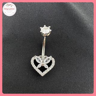 Nhẫn Mặt Dây Rốn Cá Tính Trái Tim Bướm Zircon - Phụ Kiện Piercings Cho Nam Giới và Nữ Giới