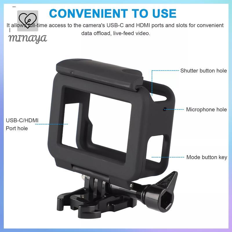 [MINAYA] Ốp Khung Bảo Vệ Cho GoPro Hero 7 6 5 Bla Camera Hành Động Vỏ Máy Quay Vỏ Gắn Phụ Kiện Máy Ảnh VN