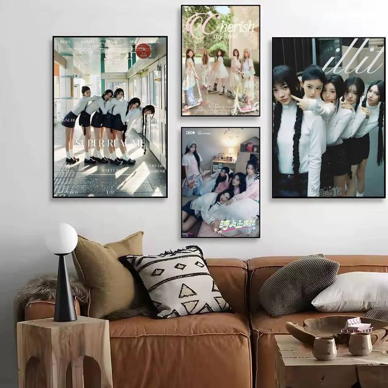 Kpop ILLIT Canvas Poster Không Khung Nghệ Thuật Trang Trí Tường Cho Phòng Khách Trang Trí Nhà Cửa