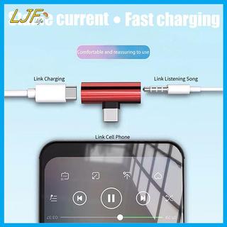 LJF USB Type-C sang 3,5 Mm Tai nghe Bộ chuyển đổi kim loại Bộ chia sạc có âm thanh Aux Ja sang nhiều mẫu điện thoại Sạc / Nhạc / Gọi VN