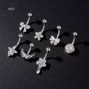 Nhẫn rốn bướm hoa thép không gỉ - Trang sức gợi cảm dành cho nữ và bé gái