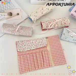 Nhà vệ sinh mỹ phẩm APPORTUNIA, Túi đựng cọ trang điểm hoa, Bút chì dung tích lớn cầm tay