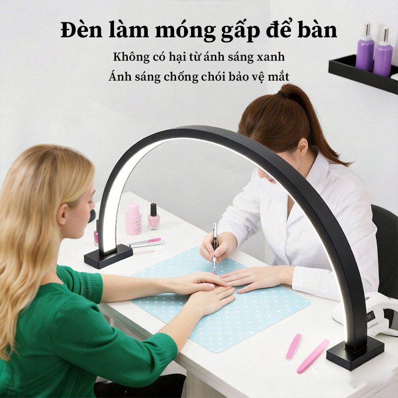 Đèn LED Làm Nail Bán Nguyệt Cao Cấp - 3 Màu Ánh Sáng, Dùng Cho Móng Tay, Móng Chân & Nối Mi