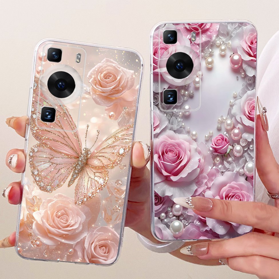 Ốp lưng trong suốt Huawei P60 Mèo dễ thương Thời trang Bướm Vỏ sơn ngộ nghĩnh Huawei P60 Pro MNA-AL00 MNA-LX9