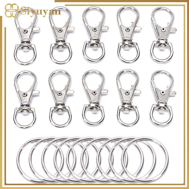Siyuyan 50 Chiếc Kẹp Móc Kim Loại Hình Tôm Hùm Có Vòng Chìa Khóa