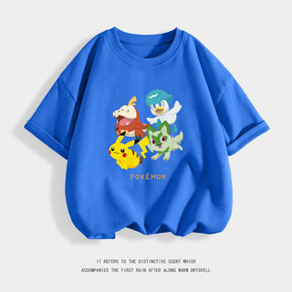 Áo thun casual dễ thương và vui nhộn dành cho bé trai với hình ảnh Pokémon Pikachu và các Pokémon khác.
