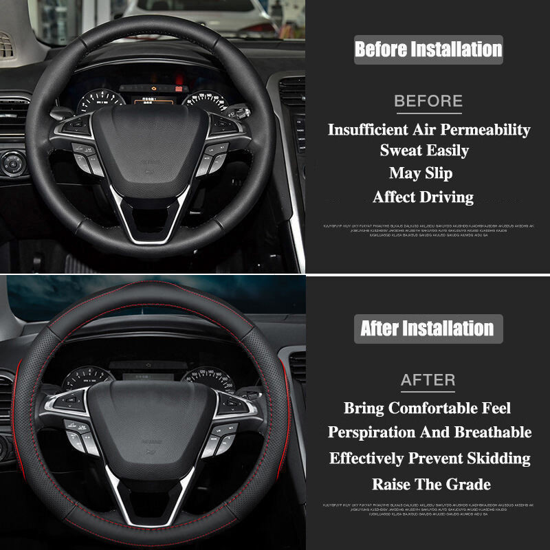 Dành Cho Xe Toyota Bọc Vô Lăng 38cm Lớp Đầu Tiên Da Bò Không Mùi Thoáng Khí Hút Mồ Hôi Chống Trượt Bảo Vệ Vios Yaris Innova Avanza Fortuner Wish Alphard Camry Altis Hilux